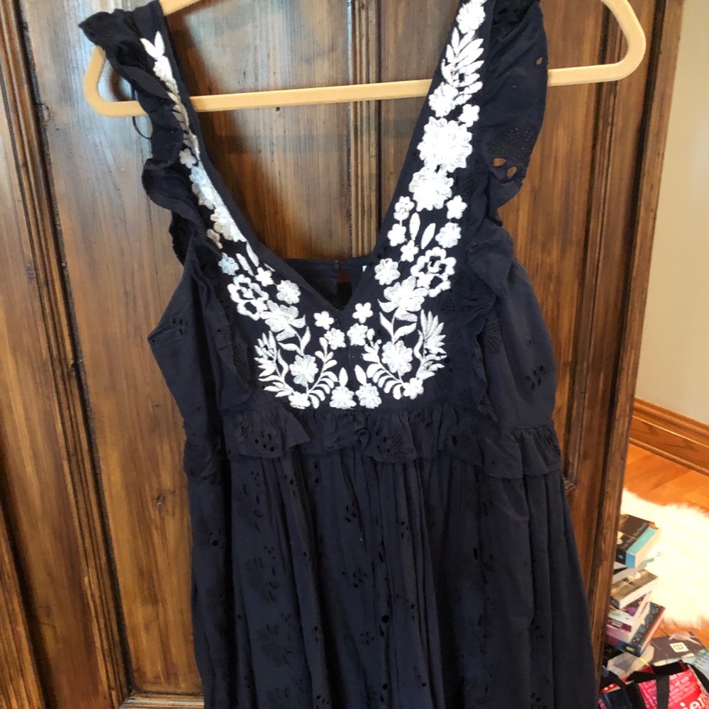 V Neck Zara Crochet Mini Dress